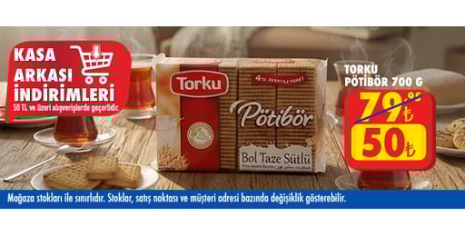 50 TL ve üzeri alışverişte 50.00 TL!