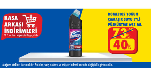 50 TL ve üzeri alışverişte 40.00 TL!