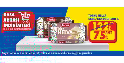 50 TL ve üzeri alışverişte 75.00 TL!