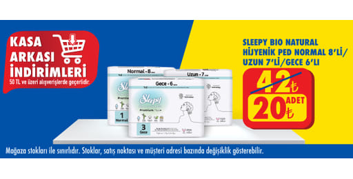 50 TL ve üzeri alışverişte 20.00 TL!