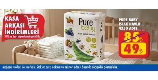 50 TL ve üzeri alışverişte 49.00 TL!