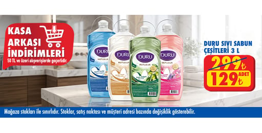 50 TL ve üzeri alışverişte 129.00 TL!