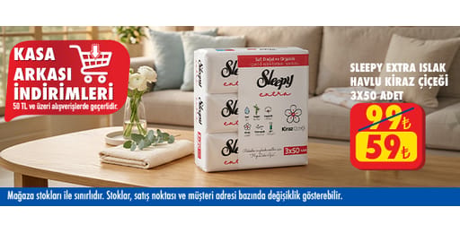 50 TL ve üzeri alışverişte 59.00 TL!