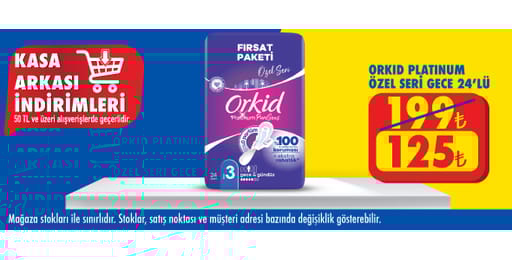 50 TL ve üzeri alışverişte 125.00 TL!