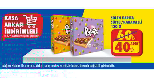 50 TL ve üzeri alışverişte 40.00 TL!