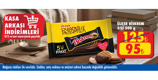 50 TL ve üzeri alışverişte 95.00 TL!