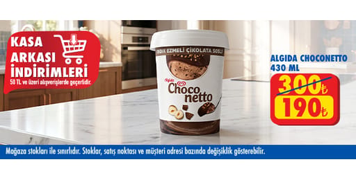 50 TL ve üzeri alışverişte 190.00 TL!