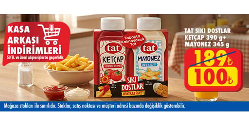 50 TL ve üzeri alışverişte 100.00 TL!