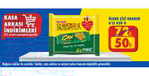50 TL ve üzeri alışverişte 50.00 TL!