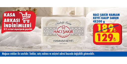 50 TL ve üzeri alışverişte 129.00 TL!