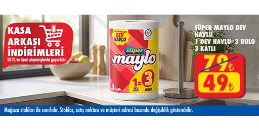 50 TL ve üzeri alışverişte 49.00 TL!