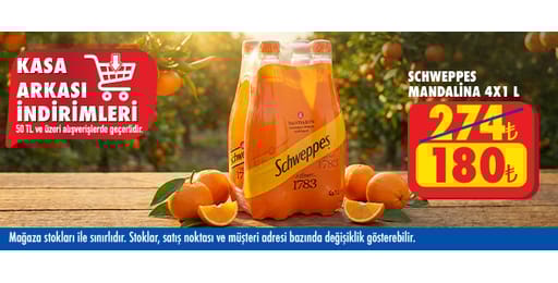 50 TL ve üzeri alışverişte 180.00 TL!