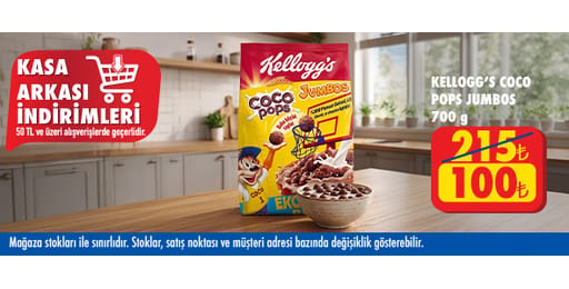 50 TL ve üzeri alışverişte 100.00 TL!