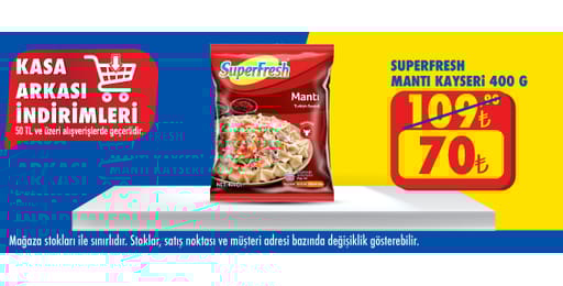 50 TL ve üzeri alışverişte 70.00 TL!