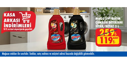 50 TL ve üzeri alışverişte 119.00 TL!
