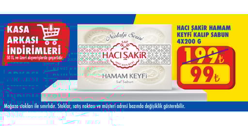 50 TL ve üzeri alışverişte 99.00 TL!