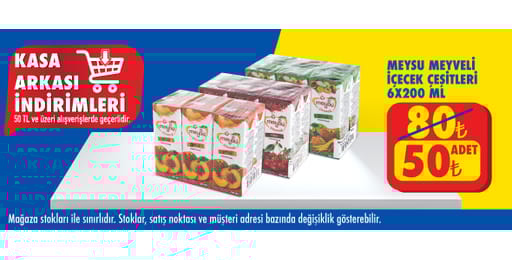 50 TL ve üzeri alışverişte 50.00 TL!
