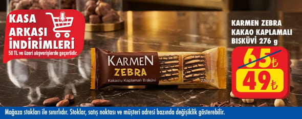 50 TL ve üzeri alışverişte 49.00 TL!