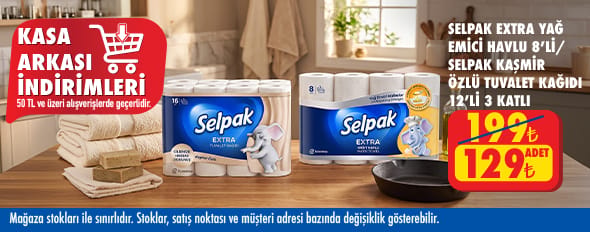 50 TL ve üzeri alışverişte 129.00 TL!
