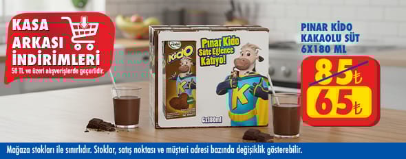 50 TL ve üzeri alışverişte 65.00 TL!