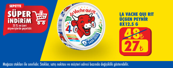 25 TL ve üzeri alışverişte 27.00 TL!