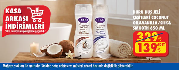 50 TL ve üzeri alışverişte 139.00 TL!
