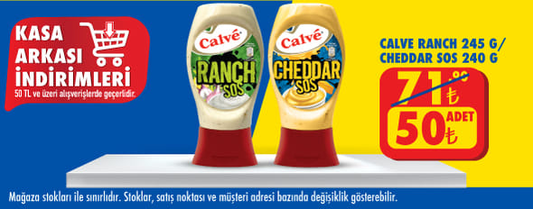 50 TL ve üzeri alışverişte 50.00 TL!