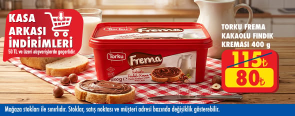 50 TL ve üzeri alışverişte 80.00 TL!