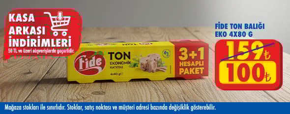 50 TL ve üzeri alışverişte 100.00 TL!
