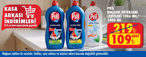 50 TL ve üzeri alışverişte 109.00 TL!