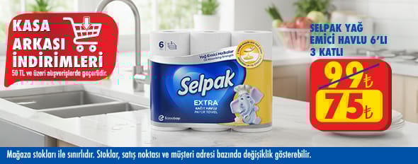 50 TL ve üzeri alışverişte 75.00 TL!