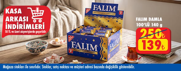 50 TL ve üzeri alışverişte 139.00 TL!