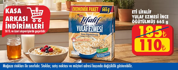 50 TL ve üzeri alışverişte 110.00 TL!
