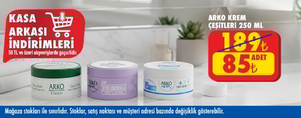 50 TL ve üzeri alışverişte 85.00 TL!