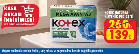 50 TL ve üzeri alışverişte 139.00 TL!