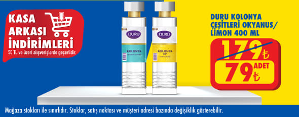 50 TL ve üzeri alışverişte 79.00 TL!