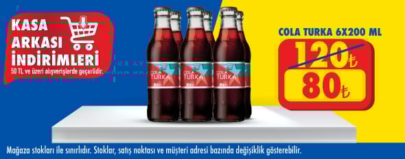 50 TL ve üzeri alışverişte 80.00 TL!