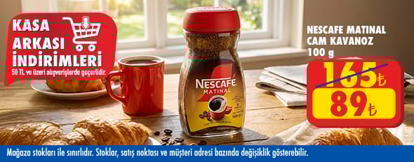 50 TL ve üzeri alışverişte 89.00 TL!