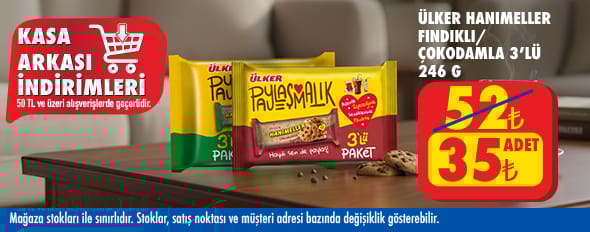 50 TL ve üzeri alışverişte 35.00 TL!