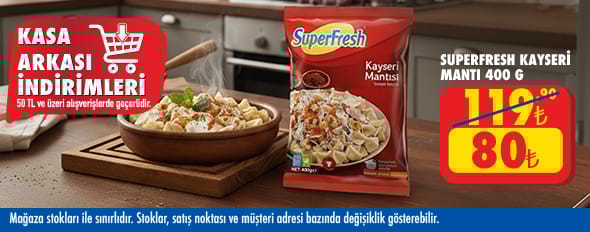 50 TL ve üzeri alışverişte 80.00 TL!