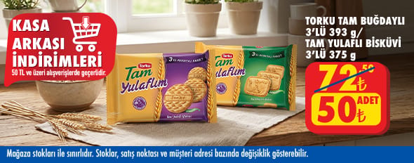 50 TL ve üzeri alışverişte 50.00 TL!