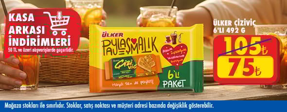 50 TL ve üzeri alışverişte 75.00 TL!