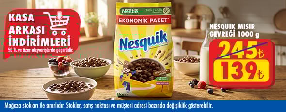 50 TL ve üzeri alışverişte 139.00 TL!