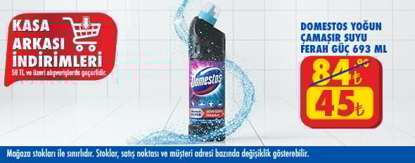 50 TL ve üzeri alışverişte 45.00 TL!