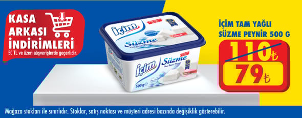 50 TL ve üzeri alışverişte 79.00 TL!
