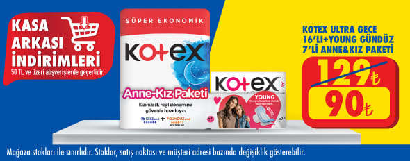 50 TL ve üzeri alışverişte 90.00 TL!