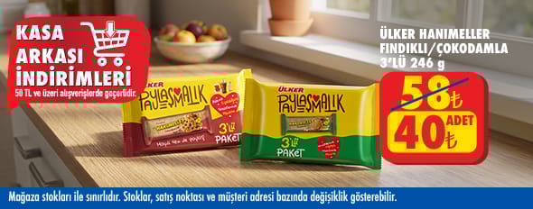 50 TL ve üzeri alışverişte 40.00 TL!