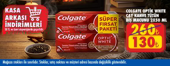 50 TL ve üzeri alışverişte 130.00 TL!