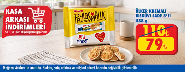 50 TL ve üzeri alışverişte 79.00 TL!