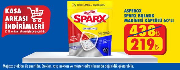 25 TL ve üzeri alışverişte 219.00 TL!